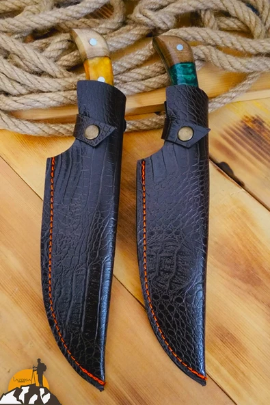 Epoksi Ceviz Sap Outdoor Kamp Bıçağı Çakısı Piknik Bıçak Çakı Mutfak Bıçağı Kılıflı ( KMP-02 ) - 5