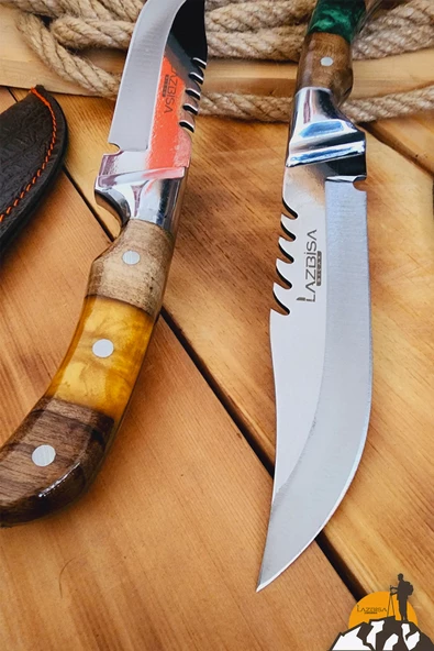 Epoksi Ceviz Sap Outdoor Kamp Bıçağı Çakısı Piknik Bıçak Çakı Mutfak Bıçağı Kılıflı ( KMP-02 ) - 2
