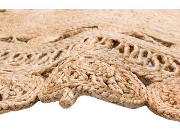 Solo Koleksiyonu Jüt ile üretilen el dokuma sisal kilim CA-109 Natural XW - 3