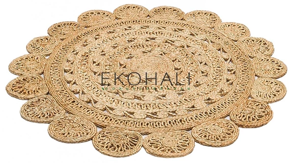 Solo Koleksiyonu Jüt ile üretilen el dokuma sisal kilim CA-105 Dhurrie XW - 3