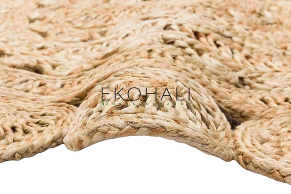Solo Koleksiyonu Jüt ile üretilen el dokuma sisal kilim CA-105 Dhurrie XW - 2