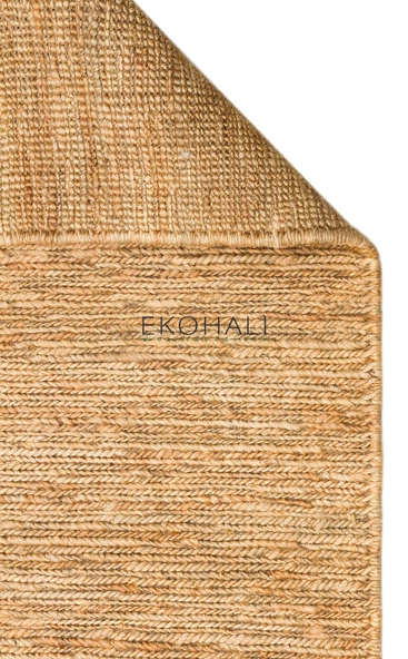 Soumak Koleksiyonu Örgülü Naturel Jut Halı SMK Plain Natural - 7