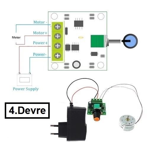 Kutulu 4 in 1 Basit Motor Deney Seti (4 Devre) - Öğrenci Elektrik Devresi - 5