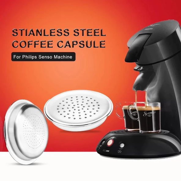 Philips Senseo Kahve Makinesi için Paslanmaz Çelik Tekrar Doldurulabilir Kahve Kapsülü - 3