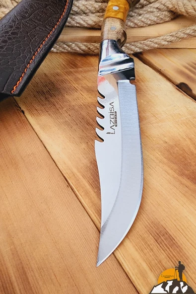 Epoksi Ceviz Sap Outdoor Kamp Bıçağı Çakısı Piknik Bıçak Çakı Mutfak Bıçağı Kılıflı ( KMP-02 ) - 2