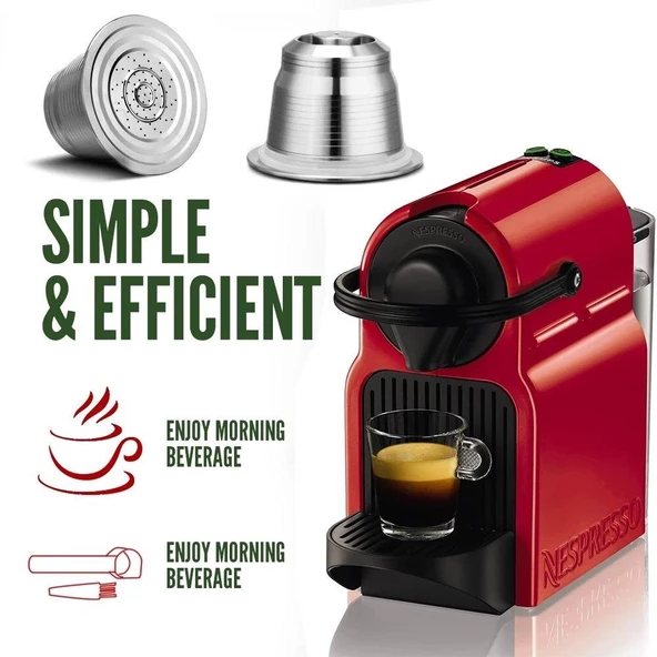 Nespresso için Paslanmaz Çelik Tekrar Doldurulabilir Kahve Kapsülü - 2