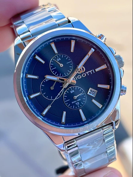 Bigotti Kasa Ve Kordon Çelik İç Fonksiyonları Aktif 5 Atm Su Geçirmez Erkek Kol Saati EBG.10431.3 - Resim 3