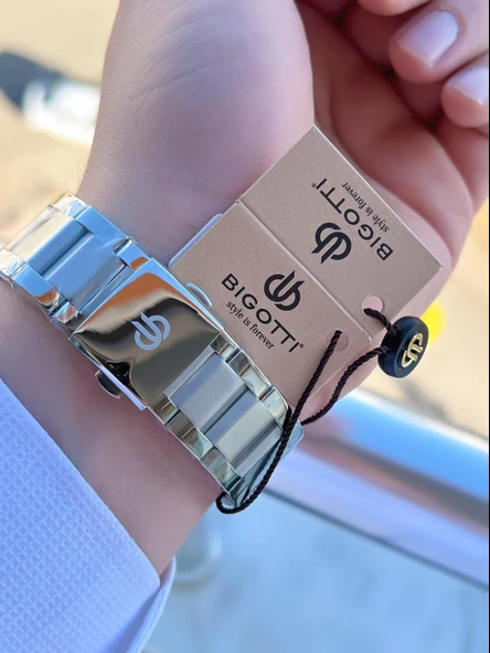 Bigotti Kasa Ve Kordon Çelik İç Fonksiyonları Aktif 5 Atm Su Geçirmez Erkek Kol Saati EBG.10431.3 - Resim 4