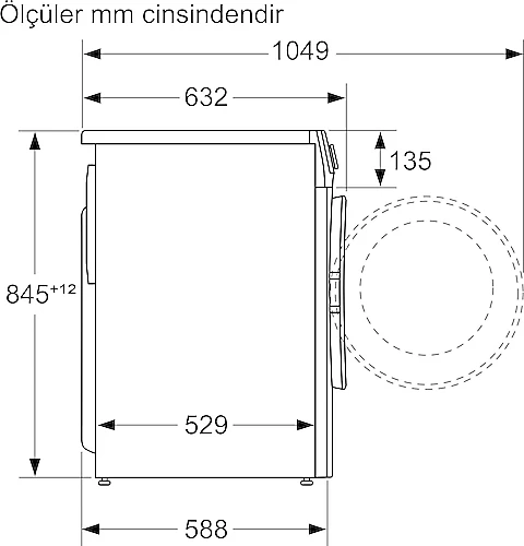 Bosch WGA142X2TR 1200 Devir 9 kg Çamaşır Makinesi - 3