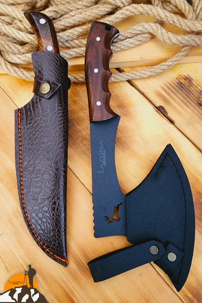 Ceviz Sap Outdoor Balta Kamp Bıçağı Çakısı Piknik Bıçak Çakı Mutfak Bıçağı Kılıflı ( Kmp-10 ) - 5