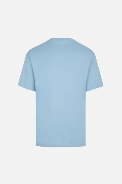 OVERSIZED FIT VANEDA LOGO BASIC TSHIRT MAVI - 5