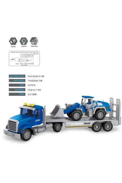 Sesli ve Işıklı Kepçe Dozer Taşıyıcı Tır PY6812B - 3