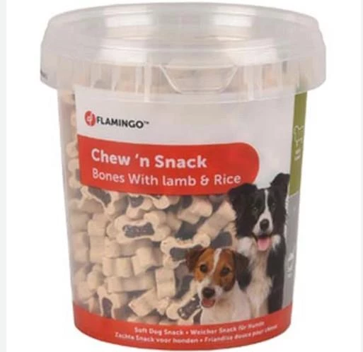 Flamingo Chew'n Snack Kuzulu ve Pirinçli Atıştırmalık Köpek Ödül Maması 500gr