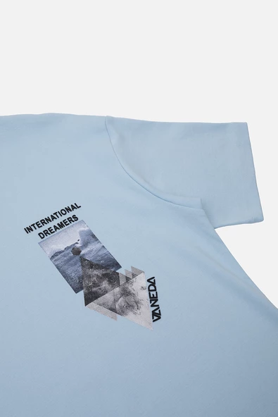 OVERSIZED FIT DREAMER ERKEK TSHIRT MAVI - 2
