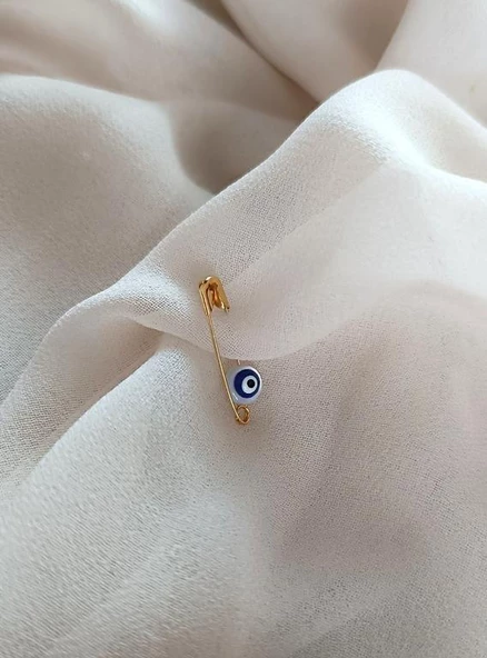 Nazar Boncuklu Sedef  Maşallahlık İğneli 10 Adet 0.8 mm Çeyiz Bohçası İğnesi - 2