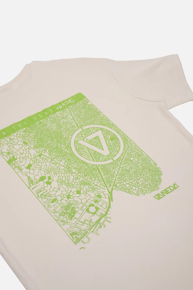 OVERSIZED FIT SIRT DESENLİ ERKEK TSHIRT EKRU - 6