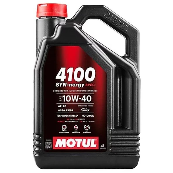 Motul 4100 Syn-Nergy Spec 10w40 Motor Yağı 4lt Ü.T. 2024