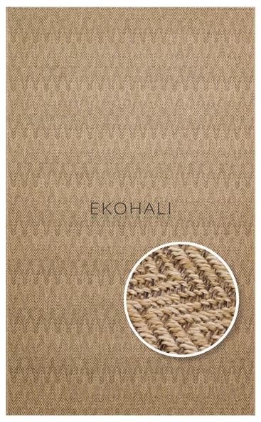 Ventura Koleksiyonu Örgülü Naturel Dekoratif Halı VNT 02 Natural Mocha