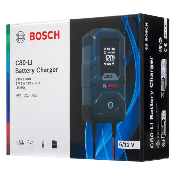 Bosch C80-Li 6/12V 15A Akü Şarj Cihazı - 3