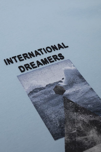 OVERSIZED FIT DREAMER ERKEK TSHIRT MAVI - 3