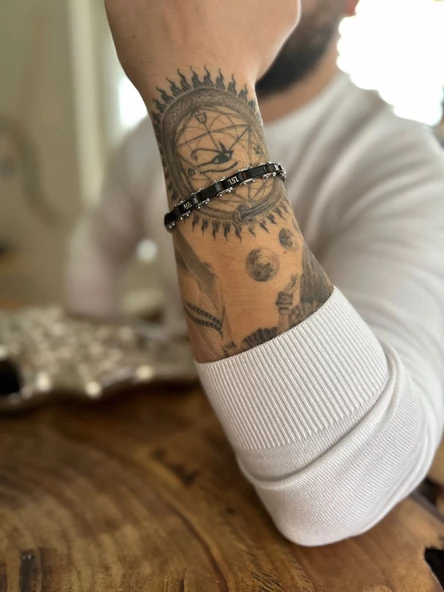 Seramik 316L İtalyan Kararmaz Çelik Erkek Bileklik ürün görseli 1