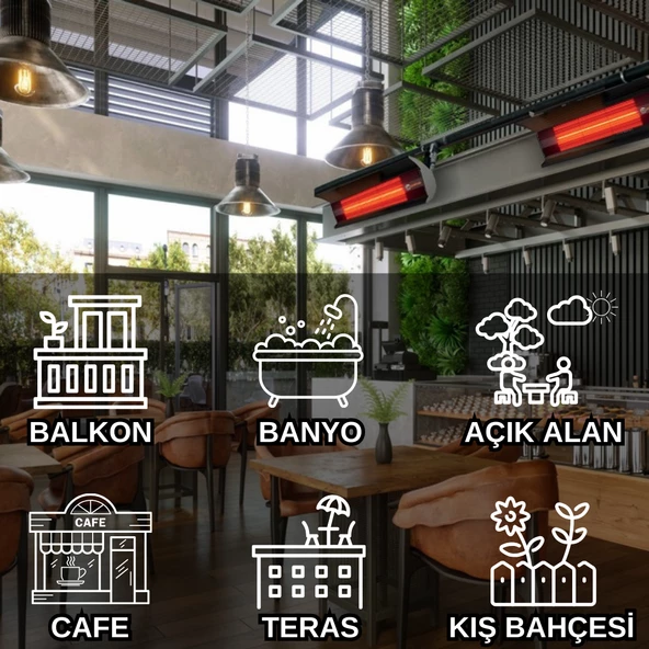 SUNSTAR DIŞ MEKAN HALOJEN SOBA İNFRARED ISITICI 4000W - Resim 4