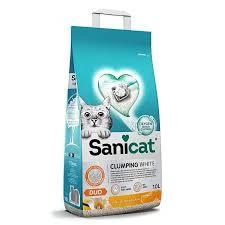 Sanicat Clumping White Duo Vanilya ve Mandalina Kokulu Topaklanan Tozsuz Kedi Kumu 10LT