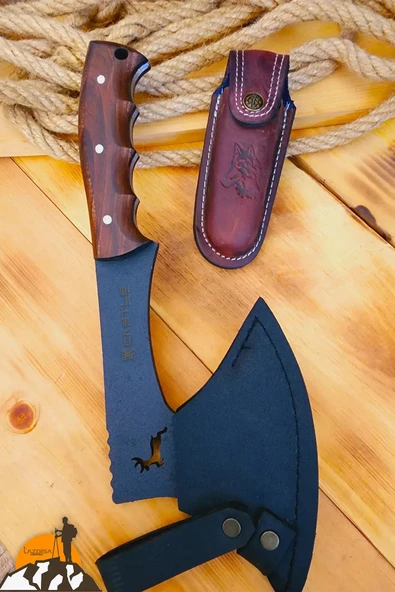 Outdoor Balta Kamp Piknik Çakısı Bıçağı Ceviz Ağaç Sap Kılıflı ( Outlz-01 ) - 5