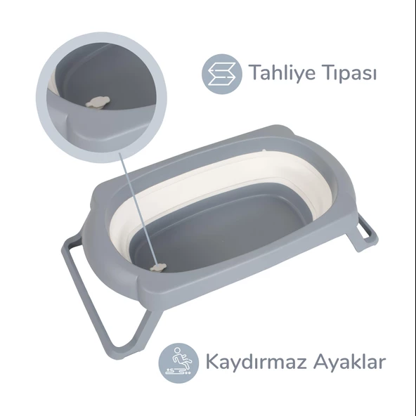 Wellgro Katlanır Bebek Küveti, Bebek Küvet, Katlanır Küvet 50 Litre - 4