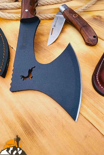 Outdoor Balta Kamp Piknik Çakısı Bıçağı Ceviz Ağaç Sap Kılıflı ( Outlz-01 ) - 2