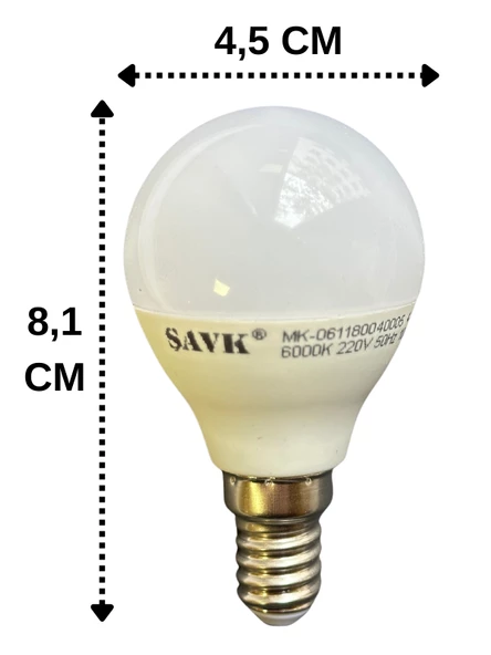 Şavk 4W (25W) 6000K (Beyaz Işık) E14 Duylu Led Top Ampul (2 Adet) - 3