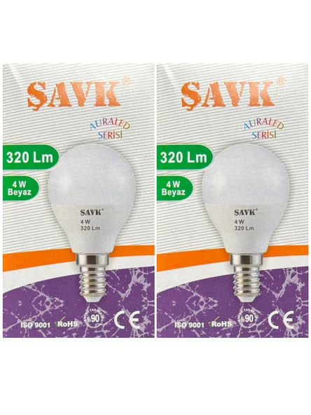 Şavk 4W (25W) 6000K (Beyaz Işık) E14 Duylu Led Top Ampul (2 Adet)