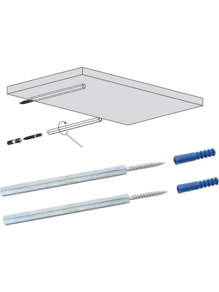 Metal Gizli Raf Tutucu Dekoratif Duvar Bağlantısı 1Çift -10cm - 2