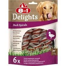 8IN1 Delights Spirals Ördekli Köpek Ödül Maması 60gr (6'lı)