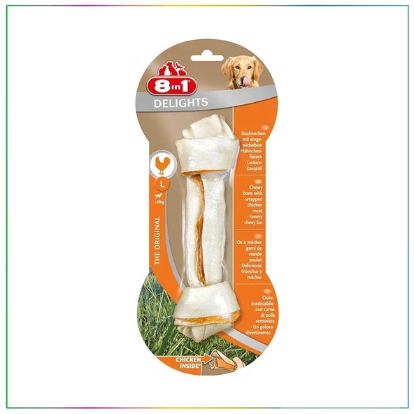 8in1 Delights Bones Tavuklu Düğümlü Tartar Önleyici Köpek Ağız Bakım Kemiği 85gr [L]