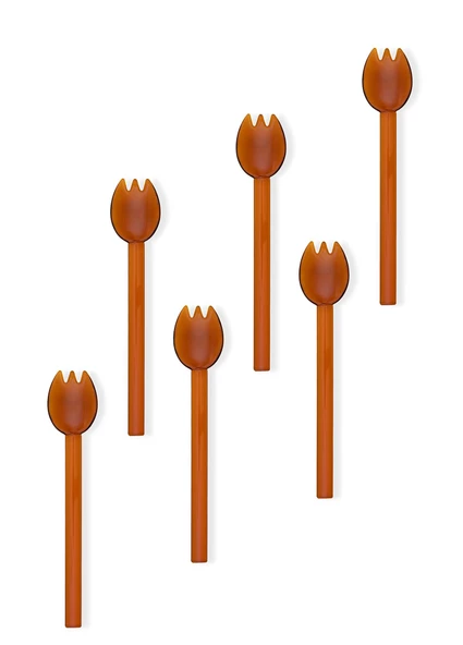 The Mia Abiete Dondurma ve Tatlı Kaşığı Amber 6lı Set - 2