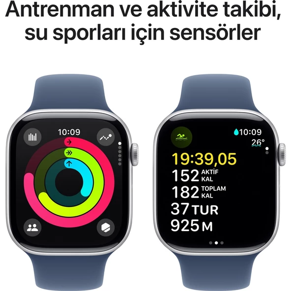 Apple Watch Series 10 Gps 46MM Silver Aluminium Case With Denim Sport Band - M/l - 4