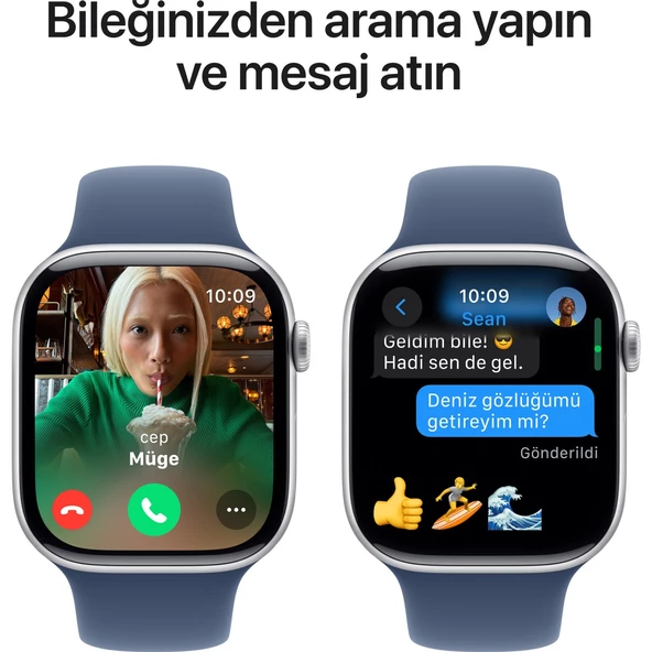 Apple Watch Series 10 Gps 46MM Silver Aluminium Case With Denim Sport Band - M/l - 7