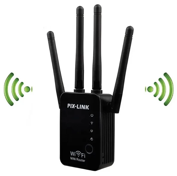 4 Antenli Tekrarlayıcı - Wifi Repeater İnternet Yükseltici - Güçlendirici Pix-link