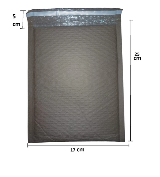 Kraft Kaplı Balonlu (Baloncuklu pat pat) Zarf 17x25+5cm  100 Adet - Resim 3