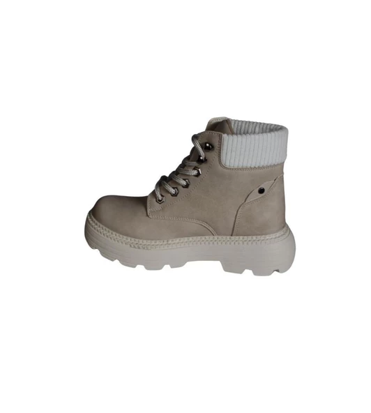 YAZKIŞ Kadın Siyah Ten Mat Cilt Bağcıklı Bileği Lastikli 5cm Kalın Taban Bot - Resim 8