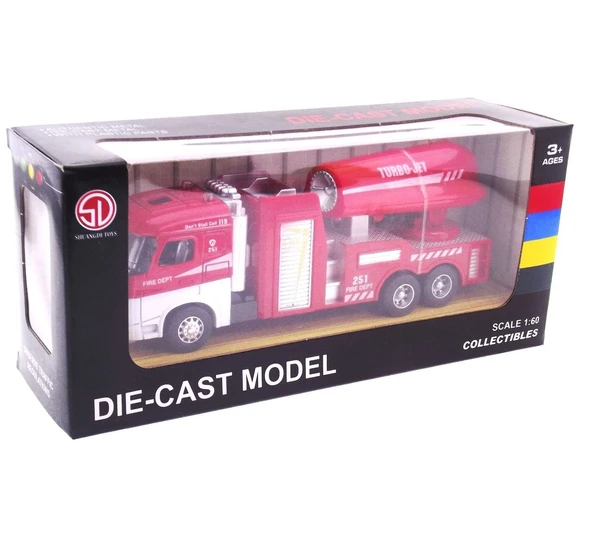 Die Cast Model Çek Bırak Turbo Jet İtfaiye Kamyonu - 4