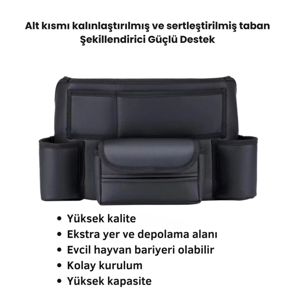 Coofbe Araç Koltuk Arası Organizer Çanta Araç Saklama Kutusu Bardak Tutucu Araç İçi Düzenleyici Çanta - 4
