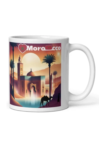 Fas Kupa Bardak 2 Adet Seyahat Hatıra Morocco Mug - 8