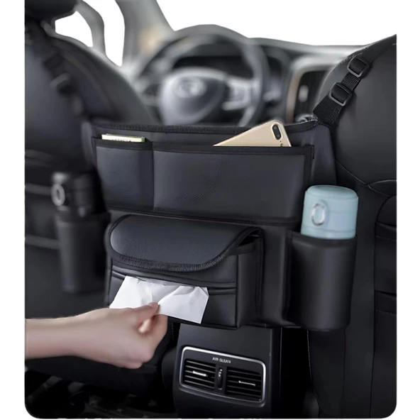 Coofbe Araç Koltuk Arası Organizer Çanta Araç Saklama Kutusu Bardak Tutucu Araç İçi Düzenleyici Çanta