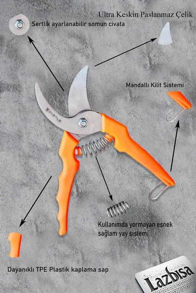 Lz-k2 Budama Makası Bağ Makası Bahçe Ağaç Dal Kırpma Makası - 2