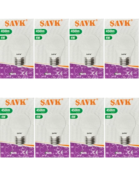 Şavk 4W (40W) 3000K (Sarı Işık) E27 Duylu Led Top Ampul (8 Adet)