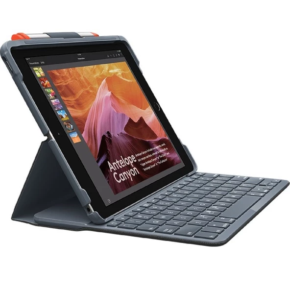 Logitech Slim Folio 9.7" iPad Uyumlu 5 & 6. Nesil İçin Klavyeli Kılıf Nordic