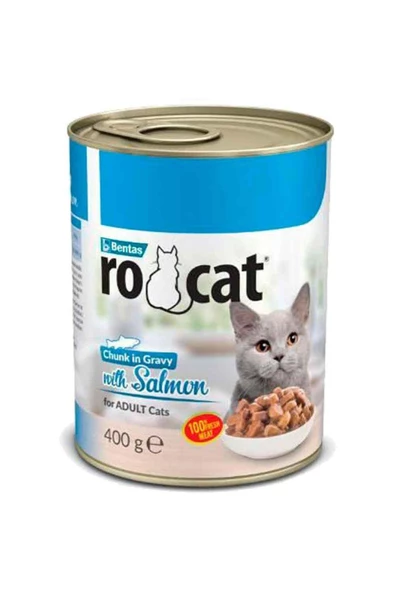 Rocat RO Cat Somonlu Parça Etli Kedi Konservesi 400 Gr