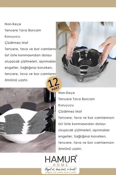 Non-Keçe Tencere Tava Koruyucu 12'lü Set - 2
